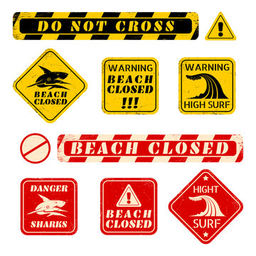  beach danger signs