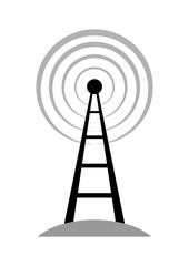 Black transmitter icon on white background