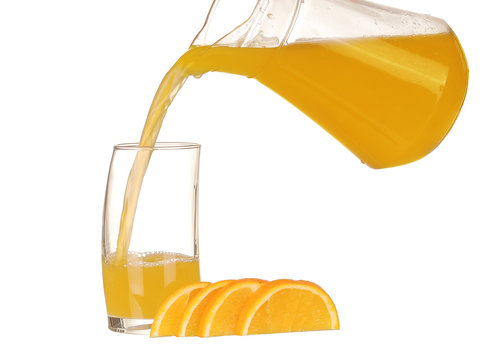 Orange Juice Pouring Into Glass