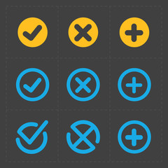 Vector colorful confirm icons set