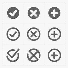 Vector black confirm icons set