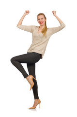 Smiling young woman isolated on white