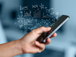 smartphone with business scheme