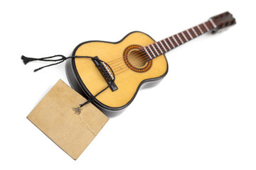 Guitar on the white background