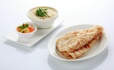 South Indian dish Parotta with vegetable curry
