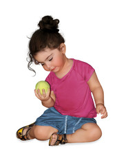 Fototapeta premium Girl with tennis ball