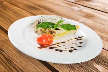 Lasagna, Pasta, Food.