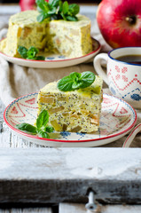 Cheesecake with poppy seeds and apples