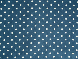 Dark blue Fabric and White Tiny Polka Dots Background
