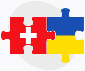 Switzerland and Ukraine Flags