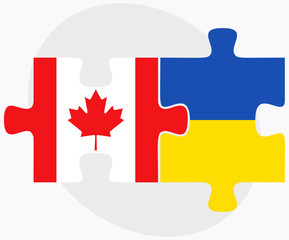 Canada and Ukraine Flags