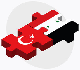 Turkey and Syria Flags
