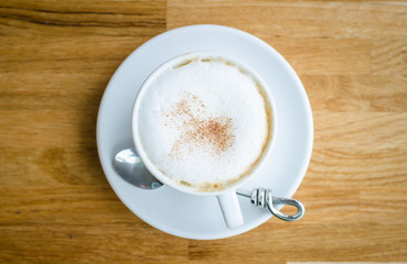 Coffee On Wood Top View