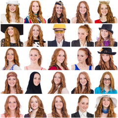 Collage of many faces from same model