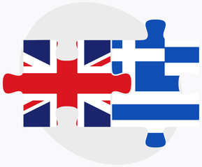 United Kingdom and Greece Flags