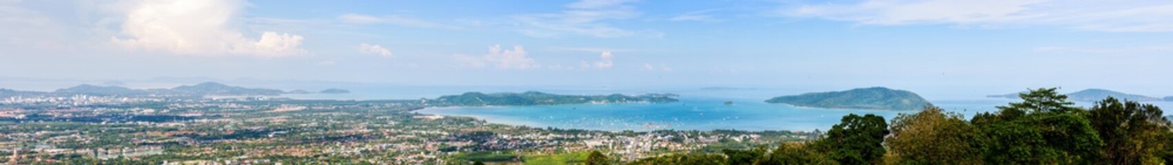 Panorama city and sea of Phuket Province