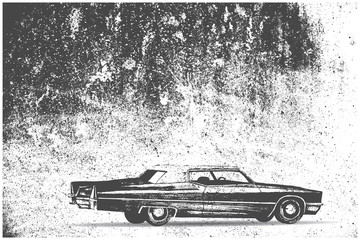 Obraz premium Cadillac car on grunge background