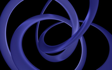 bent violet glossy helix on a black background (number 1 of a series of 4 works)