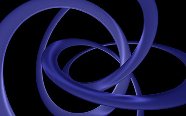 bent violet glossy helix on a black background (number 3 of a series of 4 works)