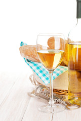 White wine and bread