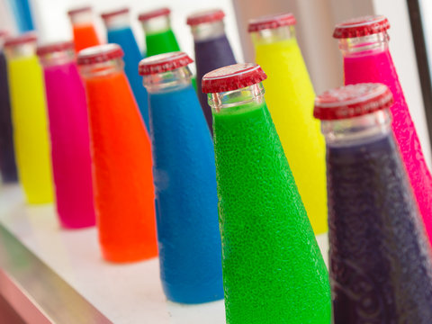 Fluorescent Colorful Aperitif Bottle Drinks
