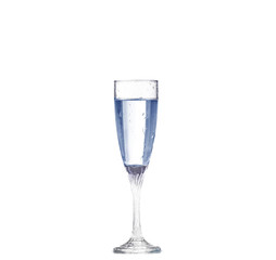 Glass of clean water not soda isolated on a white background