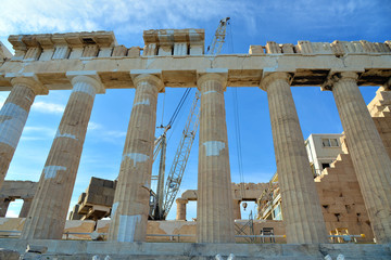 Le Parthénon sur la colline de L'Acropole à Athènes