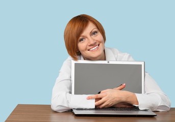 Computer, Laptop, Women.