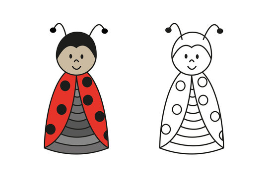 Figure of ladybug for coloring book.