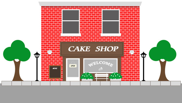 Vintage street view with Cake Shop