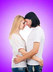 Pair of man and woman in love