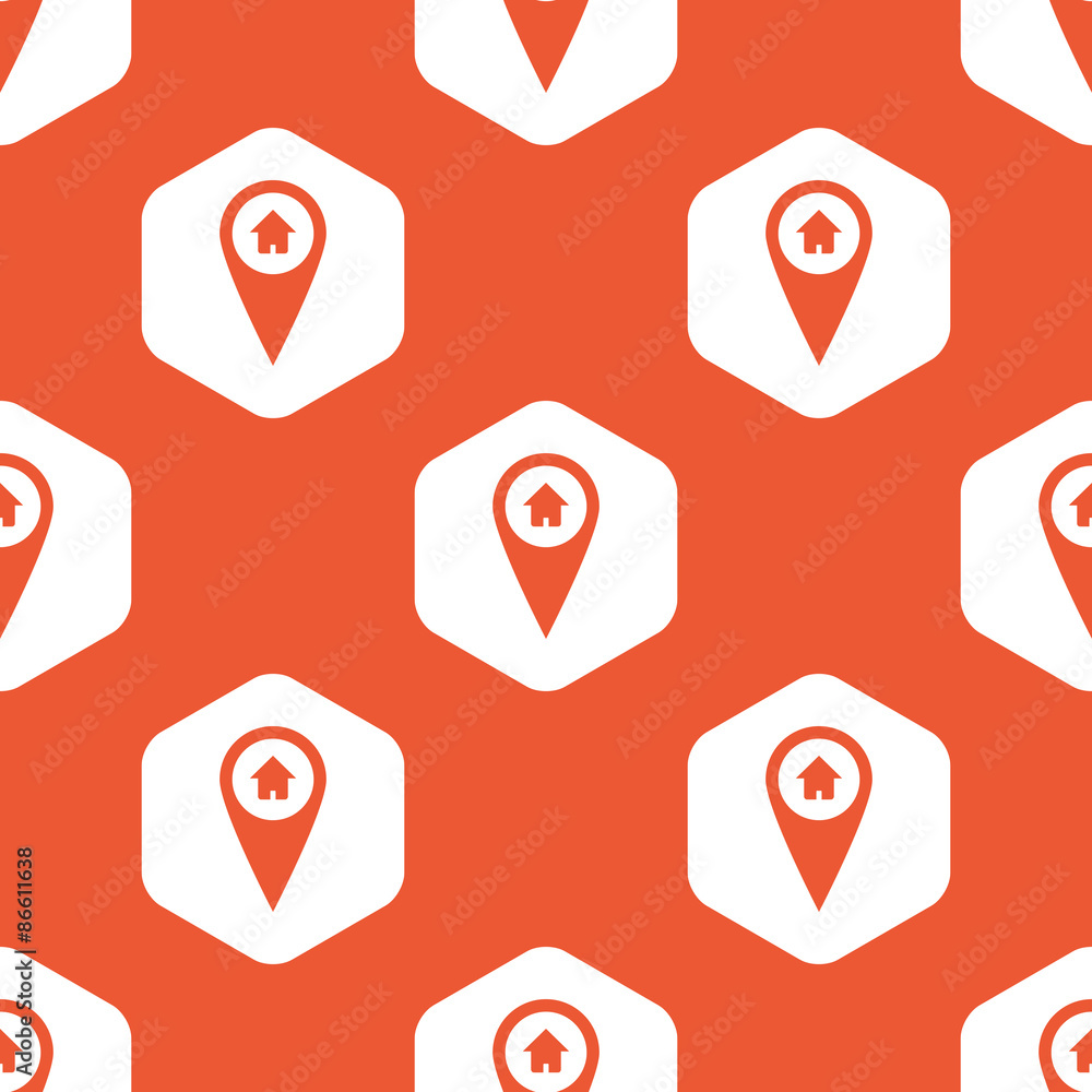 Poster orange hexagon house pointer pattern