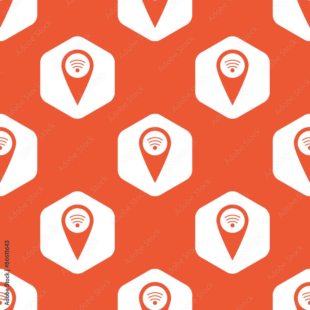 Poster orange hexagon wi-fi pointer pattern