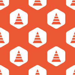 Fototapeta na wymiar Orange hexagon traffic cone pattern