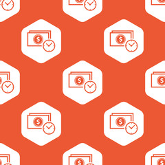 Orange hexagon dollar time pattern
