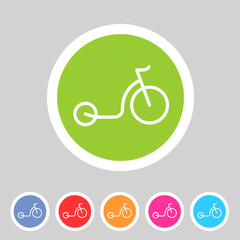 kick bike scooter flat icon web sign symbol logo label