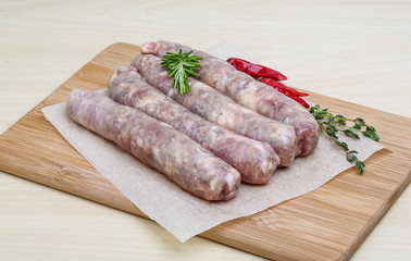Handmade sausages for grill