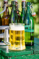 Cold beer in sunny day