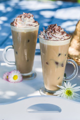 Delicious latte with ice
