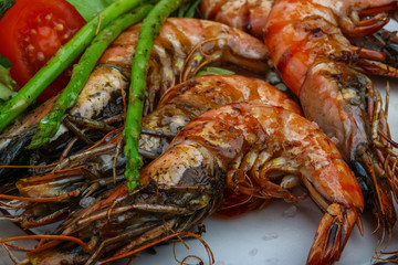 Grilled tiger prawn