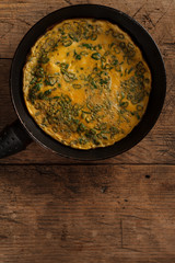 Scrambled eggs in a pan
