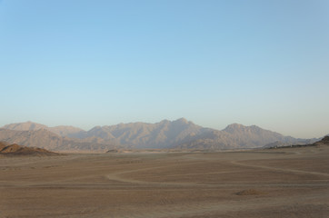 Fototapeta na wymiar Desert in Africa. ATV safaris. Excursions in Egypt
