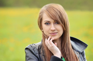 Naklejka premium Portrait of young beautiful woman