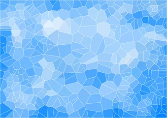 Poster Im Rahmen blue mosaic composition with ceramic shapes © igor_shmel
