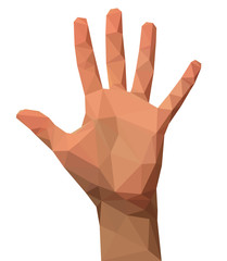 five finger hand open hand polygonal low poly empty - 86616262
