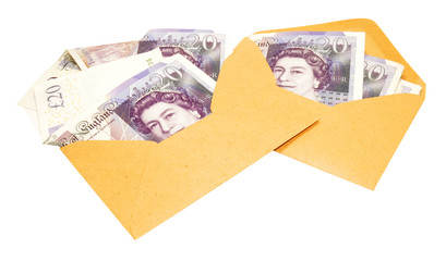 Brown Envelopes with Twenty Pound Bank Notes