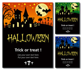 Halloween invitation poster or card illustration design, in illustrator V.10 with drop shadow and text outline on a separate layer.