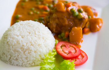 Chicken Curry served with rice