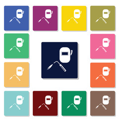 Welder and helmet icon
