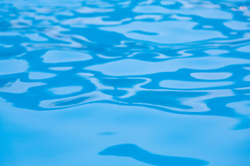 Blue swimming pool rippled water